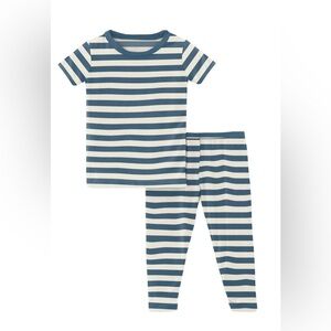 Kickee Pants short sleeve pajama set in nautical stripe, size 4T